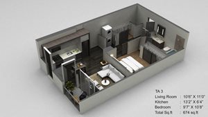 Block 17 Apartments TA 3 3D Floor Plan